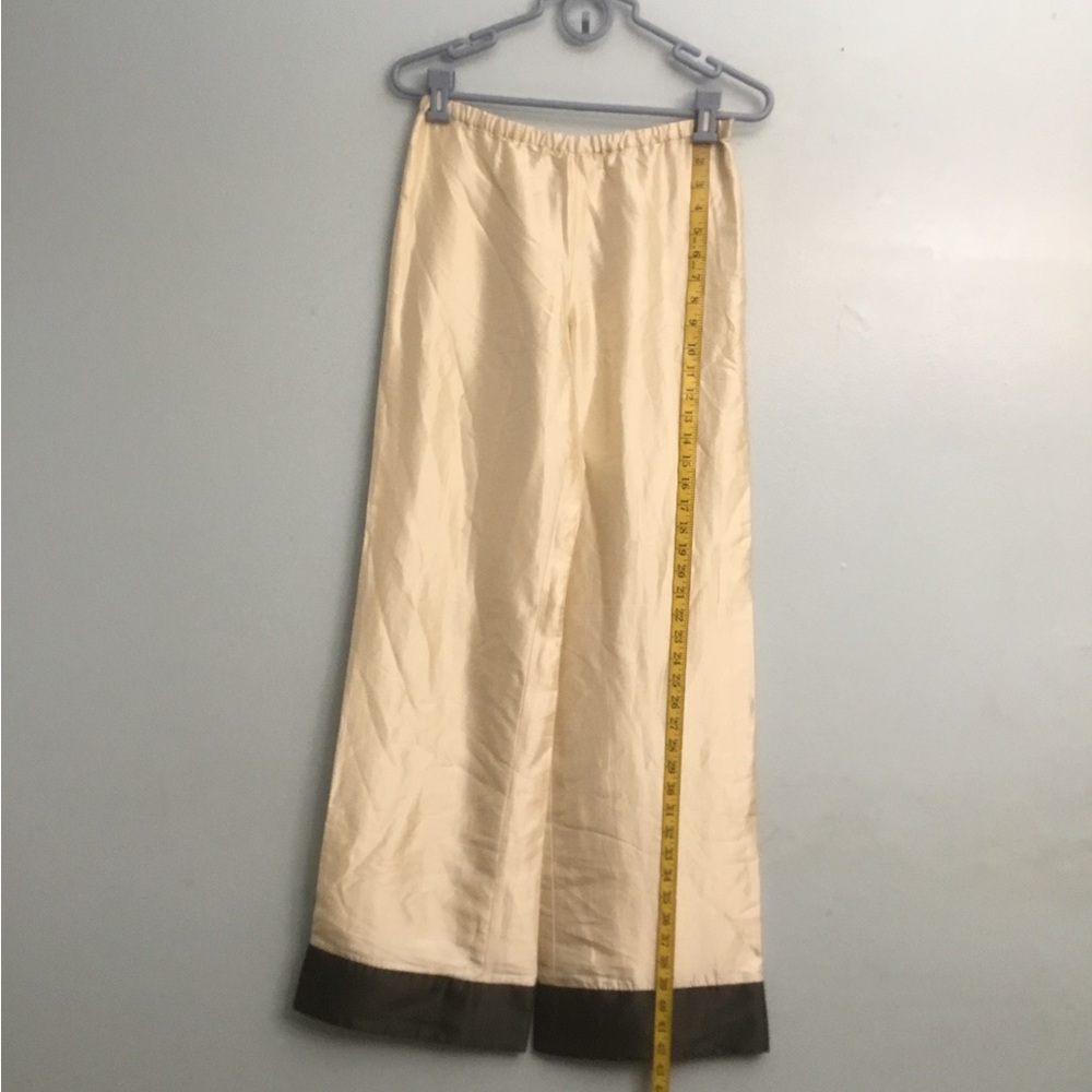 Giorgio Armani Cream Trousers with Dark Hem